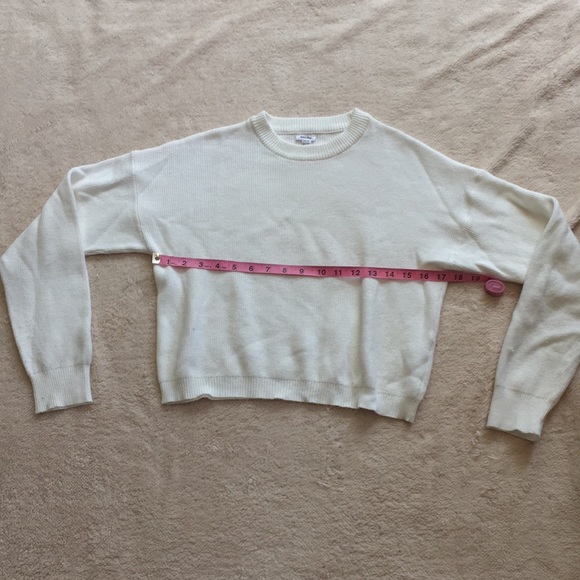 Garage white knit boxy crew neck sweater - Picture 2 of 4